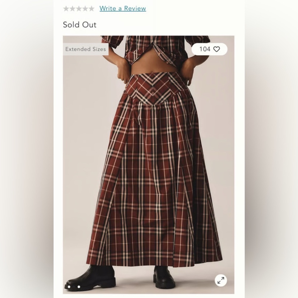 Maeve Burgundy Plaid A-Line Skirt Anthropologie